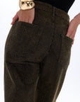 Black Stone Embroidered Mom Fit Jeans