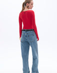 Red Crew Neck Bodysuit