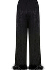 Black Feathered Pants