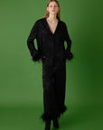 Black Feathered Pants