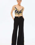Wide-Leg Satin Pants