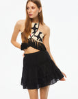 Tiered Mini Linen Skirt