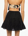 Tiered Mini Linen Skirt