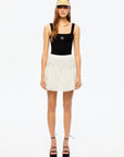 Tiered Mini Linen Skirt