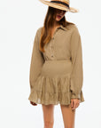 Tiered Mini Linen Skirt