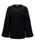 Crystal Stone Detailed Knit Sweater
