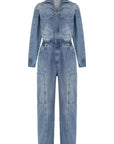 Indigo Denim Cargo Jumpsuit