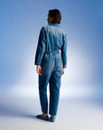 Indigo Denim Cargo Jumpsuit
