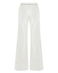 Off-White Wide Leg Jeans with Zipper Detail at Waist