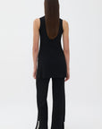 Mother of Pearl Beaded Black Knit Top