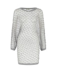 Beaded Mesh Gray Knit Top