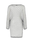 Beaded Mesh Gray Knit Top
