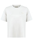 Ivory Logo Designed Basic T-shirt