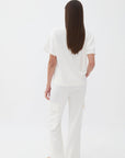 Ivory Logo Designed Basic T-shirt