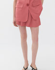 High Waist Pink Bermuda Shorts