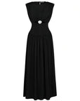 Seashell Acssesorized Black Cut-Out Dress