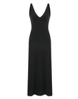 Draped Deep V-Neck Dress