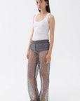 Grey Shimmering Threaded Mesh Pants