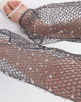 Grey Shimmering Threaded Mesh Pants
