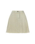 Khaki Tasseled Mini Denim Skirt