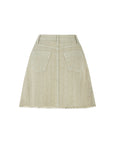 Khaki Tasseled Mini Denim Skirt
