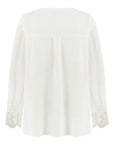 White Stone Embroidered Blouse
