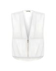 Zippered White Vest