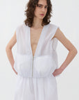 Zippered White Vest