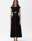Seashell Acssesorized Black Cut-Out Dress