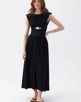 Seashell Acssesorized Black Cut-Out Dress