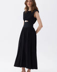 Seashell Acssesorized Black Cut-Out Dress