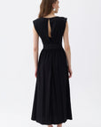 Seashell Acssesorized Black Cut-Out Dress