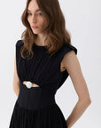 Seashell Acssesorized Black Cut-Out Dress