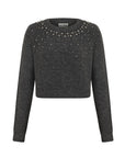 Stone Embellished Crop Sweater