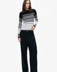 Multicolor Striped Crocheted Knitted Sweater