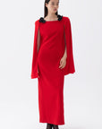 Cape Sleeve Maxi Dress
