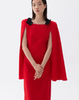 Cape Sleeve Maxi Dress