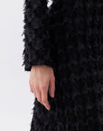 Backless Long Sleeve Black Maxi Dress