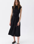 Padded Shoulder Midi Dress