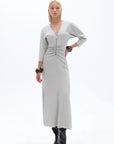 Gray Draped Detail Dress