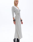 Gray Draped Detail Dress