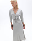 Gray Draped Detail Dress