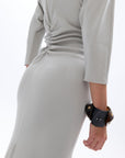 Gray Draped Detail Dress