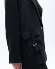 Pocketed Double-Breasted Jacket