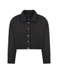 Striped Padded Shoulder Jacket