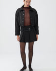 Striped Padded Shoulder Jacket