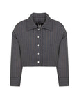 Striped Padded Shoulder Jacket