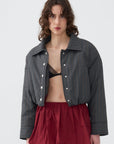 Striped Padded Shoulder Jacket