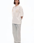 Ecru Embroidered Detail T-Shirt
