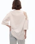 Ecru Embroidered Detail T-Shirt